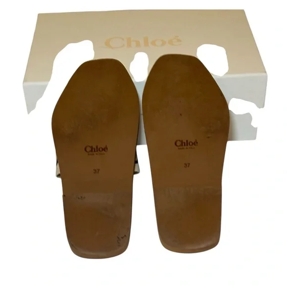 Chloe Woody logo slide Sandals size euro 37 (7) - Picture 8 of 9